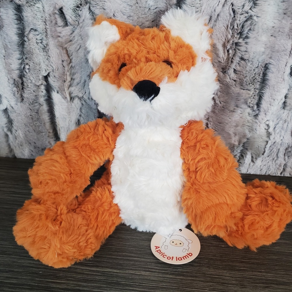 Apricot Lamb Plush FOX Orange Stuffed Animal Toy 8" Sitting - NWT
